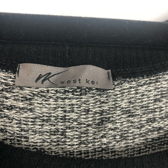 West Kei Black Grey Sweater Beaded Front Neckline Size 3XL - Picture 4 of 5